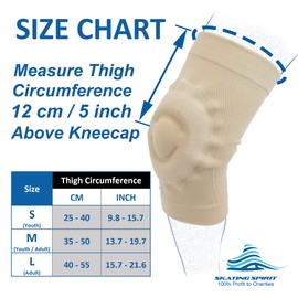 SKATINGSPIRIT Gel Knee Pads (1 Pair), Cushion and Support Knee Cap for Dancing Figure Skating Gymnastic, Youth and Adult (Black Medium)