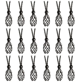 18 PCS Crystal Cage Necklace Holder Necklace Cord Empty Stone Holder Replacement Hand-Woven with Adjustable Length (Black)