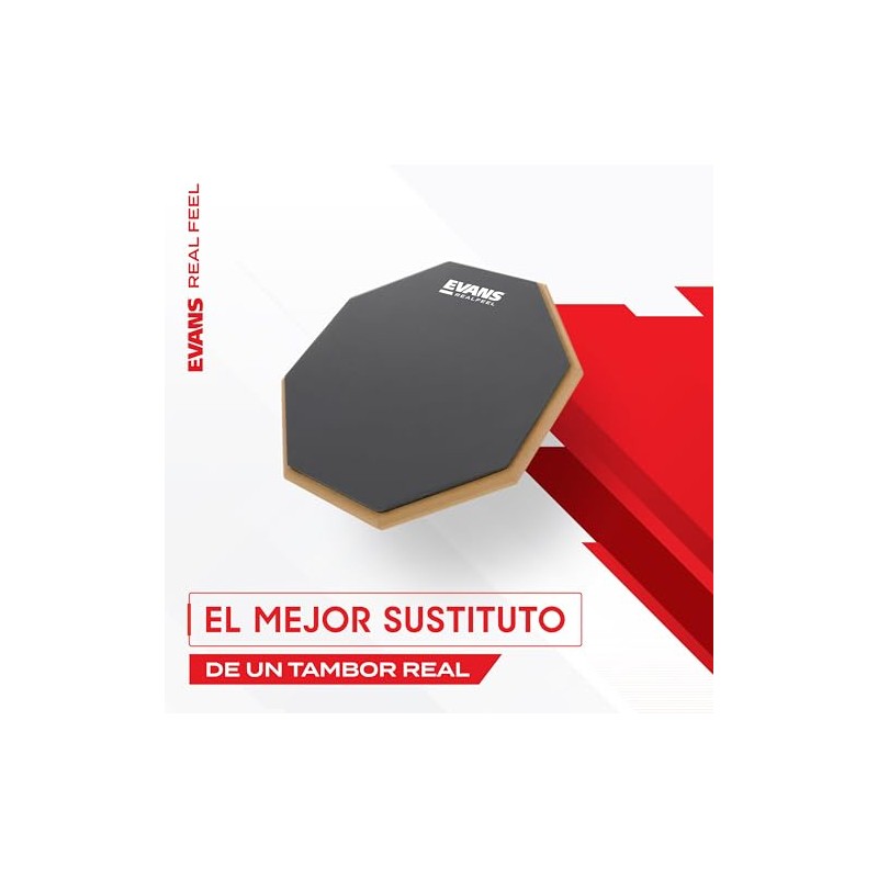 Evans doble cara Pad de práctica, 12 inch, Gris, 6