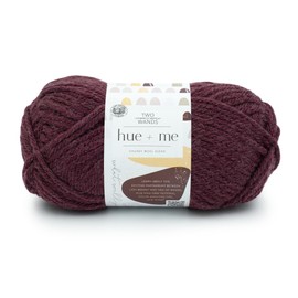 Lion Brand Yarn Hue + Me Yarn for Knitting, Crocheting, and Crafting, Bulky and Thick, Soft Acrylic and Wool Yarn, Crush, (1-Pack)