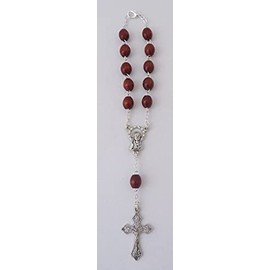 Finger Rosary Light Brown Wood Chained