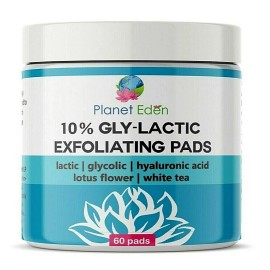 Planet Eden 10% Gly-Lactic Glycolic & Lactic Acid Skin Exfoliating Pads 60 count