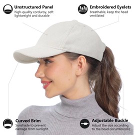 GADIEMKENSD Corduroy Hats for Men Women Baseball Cap Vintage Trucker Hat Low Profile Cap with Adjustable Buckle Unstructured Winter Hats for Travel Sports Outdoor Beige