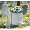 Naramiji Cemetery Flowers Saddle and Headstone Flower Saddle - Blue