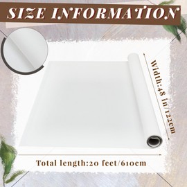 Kinlop Double Primed Cotton Canvas White Canvas Roll for Oil and Acrylic Paint (20 Feet x 48 Inch)