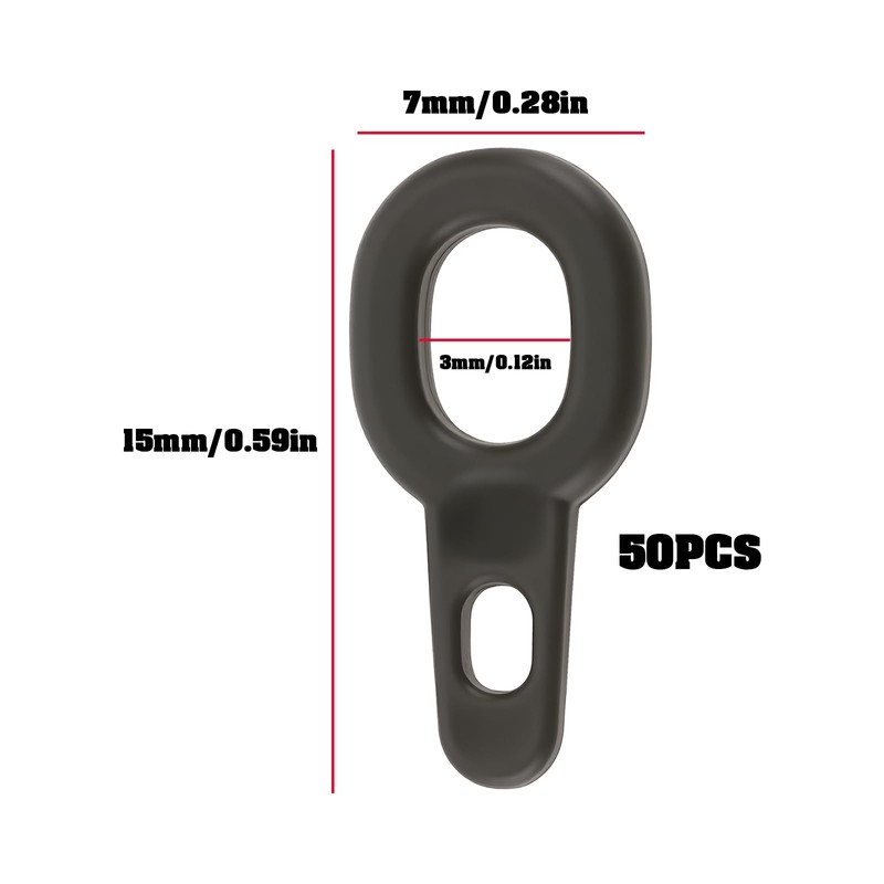 YINETTECH 50pcs 15x7mm Weight Sinker Clips Running Rings Suitable for