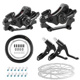 Trkimal Bicycle Disc Brake Kit Front Rear Brake Caliper Brake Disc Set 160 mm Rotor, Brake Levers Brake Levers Cable Kit for Mountain Road Bike, Riding Bicycle (160 mm Brake Sets)