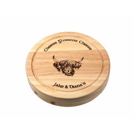 Cathcart Elliot Personalisable 19cm Round Cheese-Board Gift Set with Tools