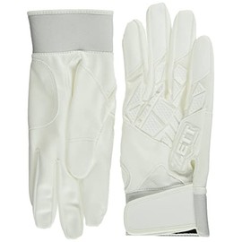 ZETT BG798HS Batting Gloves, Neo Status, Ambidextrous, High School Baseball Rules, White (1100), Medium Size
