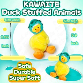 Cute Duck Stuffed Animals for Girls and Boys, Mini Yellow Duck Plush Toys Key Chain, Soft and Fun Dinosaur Style Duck Toy, Small Stuffed Animal for Kids Gifts and Party Favors, Classroom Prizes