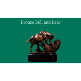 MEPERPER Bull and Bear Statue, Wall Street Bull Statue, Stock Market Gifts for Men, Gifts