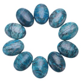 MECCANIXITY 10 Pcs Flat Back Oval Gemstone 25 x 18mm Crystal Stone No Hole Beads Jewelry for Craft Bracelet Necklace Making