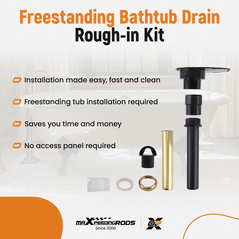 maXpeedingrods Upgrade Freestanding Tub Drain Rough-in Kit, Freestanding Tub Drain