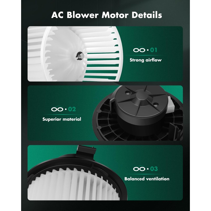 SCITOO 700287 Front HVAC Blower Motor with Fan Cage for