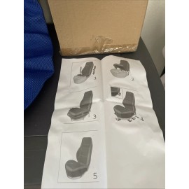 Adeco CV0186 2-Pc Car Vehicle Front Seat Cover Set Universal Fit, Black & Blue