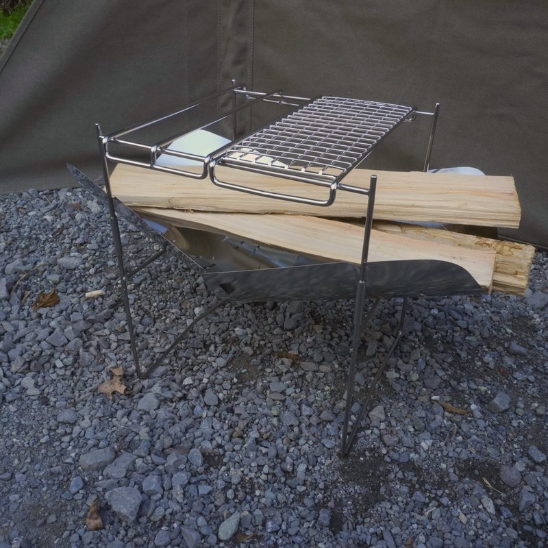 CAMPING MOON MTG-FG A4 Size Lightweight Bonfire Grill, Stainless Steel,