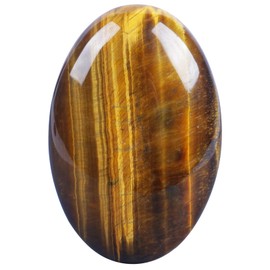 Lovionus89 Tiger's Eye Worry Stones, Natural Oval Palm Pocket Healing Crystal Massage Spa Energy Stone