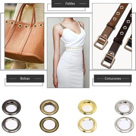 Keakitay 200 Pzs 5mm Kit De Ojales Metálicos, Arandelas de ojales de 4 colores con 3 Herramientas para Lonas Toldos Ropa Cortinas y Manualidades Bricolaje