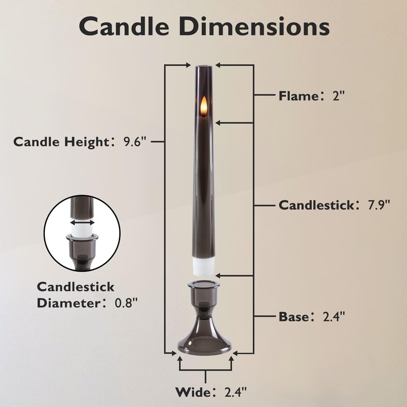 Homemory 6 Pcs Flameless Taper LED Candles with Remote and