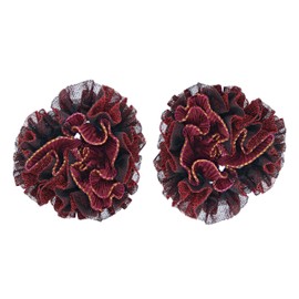 Zac's Alter Ego Set of 2 Glitter Soft Chiffon Ruffle Hair Scrunchies/Garters