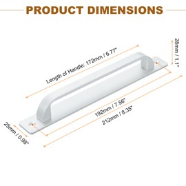 sourcing map 2 Pcs Barn Door Handle, 8.35 Inch Door Pull Handles, Patio Gate Handle for Cabinet Garage Sliding Door Closet Drawer Shed, Silver