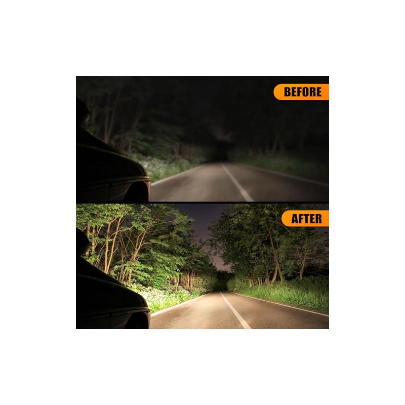 POLIWELL Headlight Restoration Kit - 3 Easy Steps for Clarity