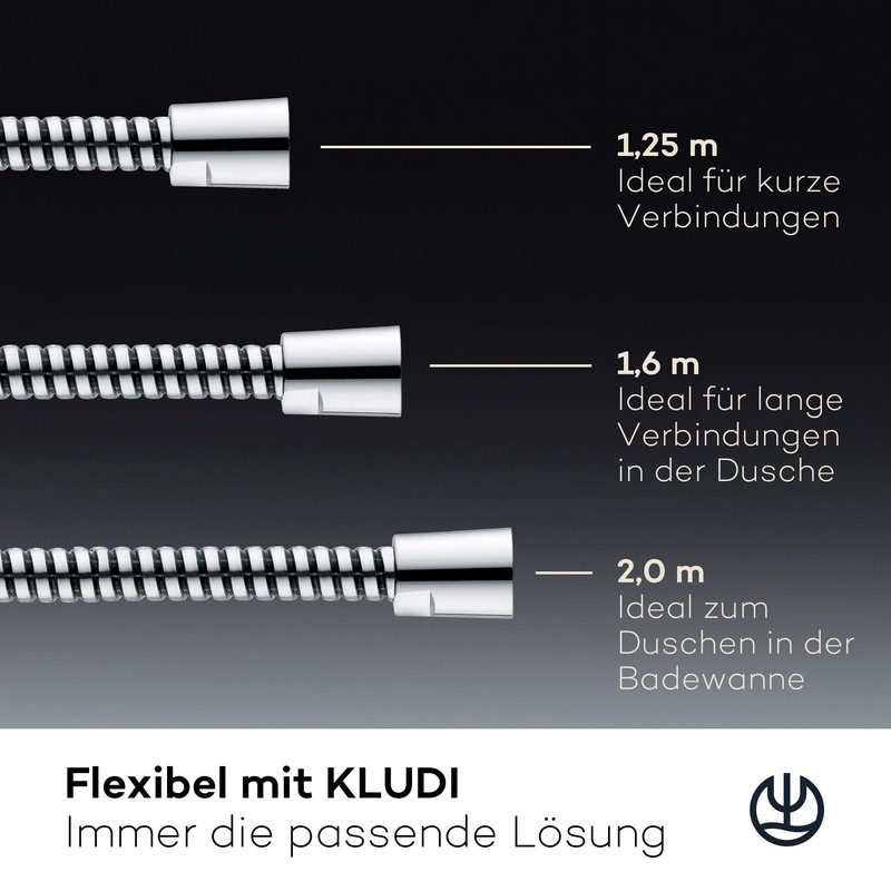 KLUDI -X1 Universal Shower Hose 1.60 m, Flexible Shower Hose