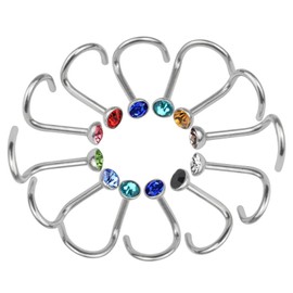 20pcs Nose Studs Nose Rings Studs for Women Surgical Hypoallergenic Small Colorful CZ Opal Silver Nose Studs