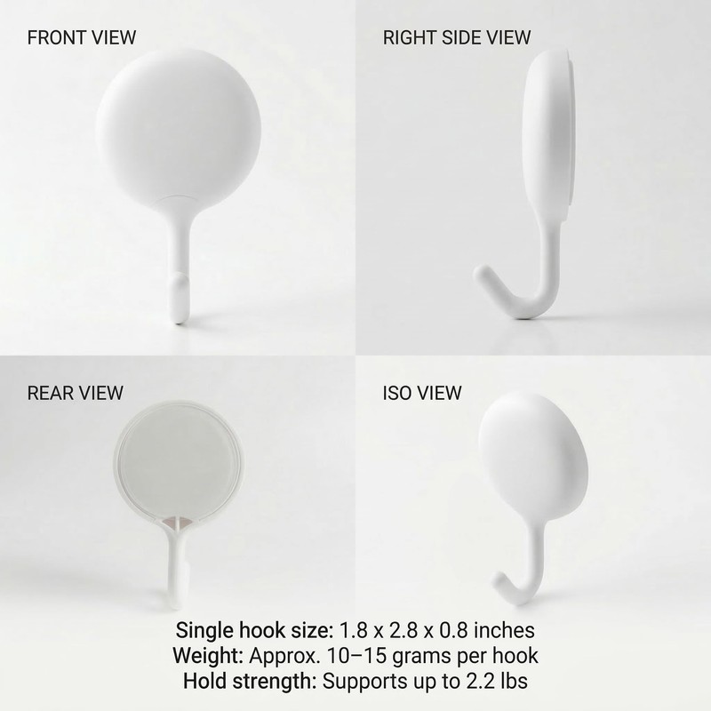 So Nice No-Drill Adhesive Hooks 4 Pack – White Self-Adhesive