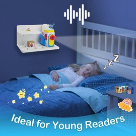 Taladad Wall Shelf Compatible with Little Tikes for Story Dream Machine Books Starter Set, for Little Tikes for Storytime Audio Play Real for Littles Character Storage Floating Shelves Blue (White)