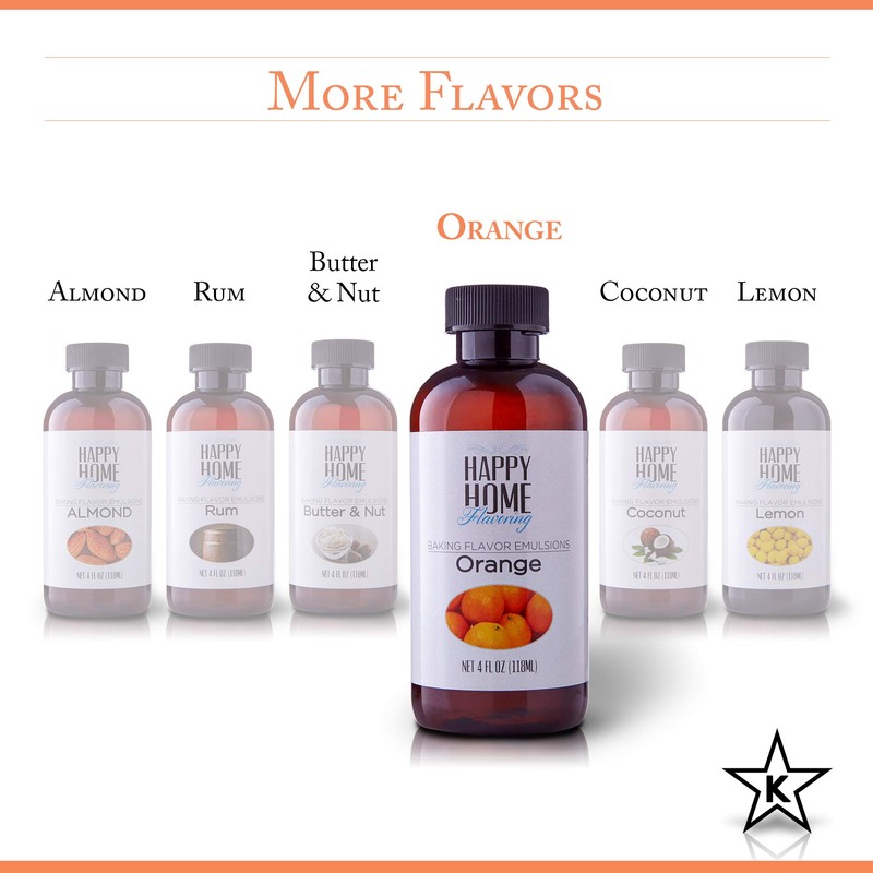 Happy Home Flavoring Natural Orange Baking Flavor Emulsion - Certified