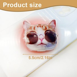 EIHI 1 Piece Cute Pet Cartoon Acrylic Extendable Lazy Desktop Air Cushion Stand Extendable Base and Handle for Smartphones and Tablets Cool Cat Pattern, b