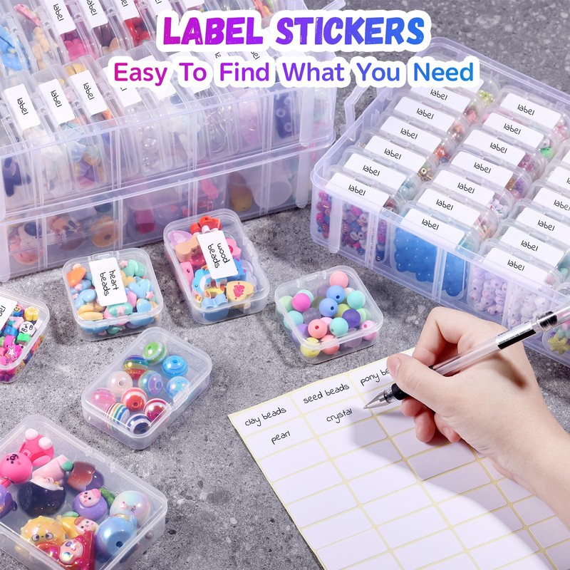 Funtopia Craft Storage Organiser 59 Pack, 3-Tier Stackable Storage Container
