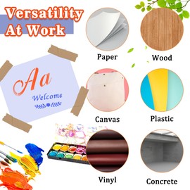 Fitulimo 45 Pieces 175 Designs Letter Stencils for Painting on Wood, 4in Art Craft Stencil, Plastic Alphabet Stencils for Crafts Reusable with Calligraphy for DIY (with Metal Ring)