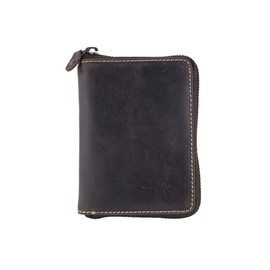 Wallet with side zip pocket LEAS, Genuine Leather, dark brown - ''LEAS Vintage-Collection''