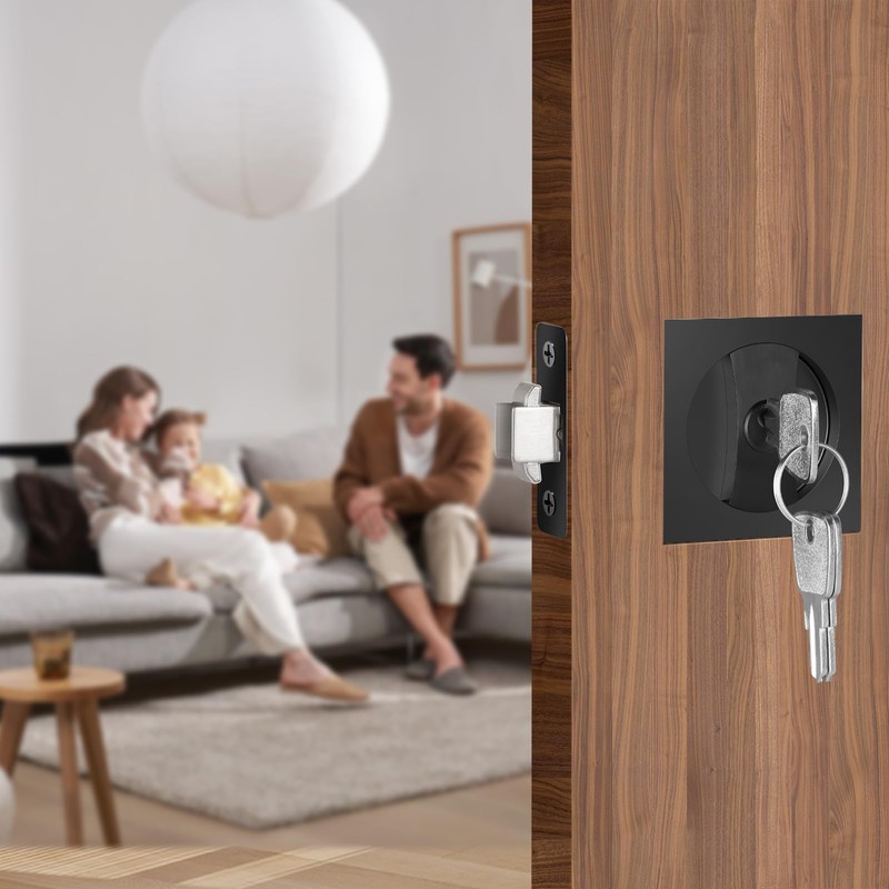 Aglehome Square Door Hardware - Sliding Pocket Door Lock with