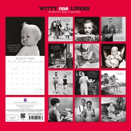 Gifted Stationery Co, Witty One Liners 2026 Wall Calendar, 12'' X 12'', 16-Month Calendar with Stapled Binding