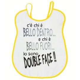 PASSAPAROLA Adult Bib / Bib for Seniors Funny Funny Funny Humorous 100% Cotton Made in Italy Double Layer Jersey Plus Terry Cloth Size 53 x 49 cm, BVA29 Bib Double Sided