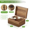 DRASTAR Keepsake Box, Acacia Wood Memory Box with Hinged Lids,
