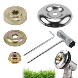 Pack of 6 Lawn Mower Replacement Parts, Lawn Mower Blade Adapter Kit, Universal Metal Brush Cutter Accessories, Gear Strimmer Parts with Collar Nut and Blade Adapter, Suitable for Brush Cutter