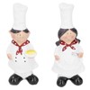 Resin Couple Chef Figurine Sculptures Statues Decor Kitchen Bar Cabinet