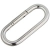 Trusco TPKB-8(P) Petite Carabiner, Stainless Steel, Silver, 0.3 inches (8