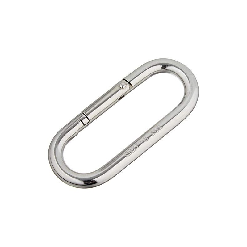 Trusco TPKB-8(P) Petite Carabiner, Stainless Steel, Silver, 0.3 inches (8