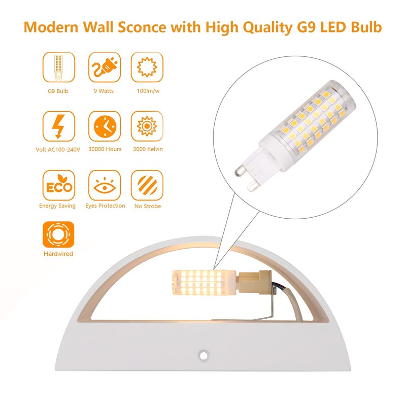 Aipsun Aluminum Modern Indoor LED Wall Sconce Hardwired Interior Wall