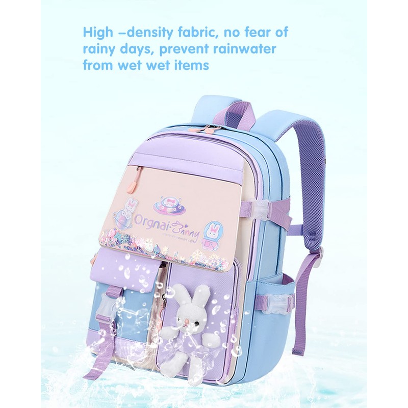 MCWTH School Backpack for Girls, Lightweight Waterproof Cute Bunny School