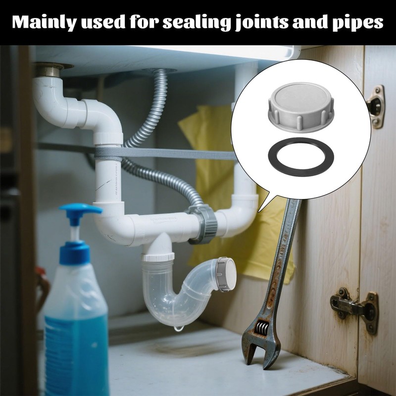 Plastic Pipe End Caps,4PCS 54mm Kitchen Sink Waste Pipe Blanking