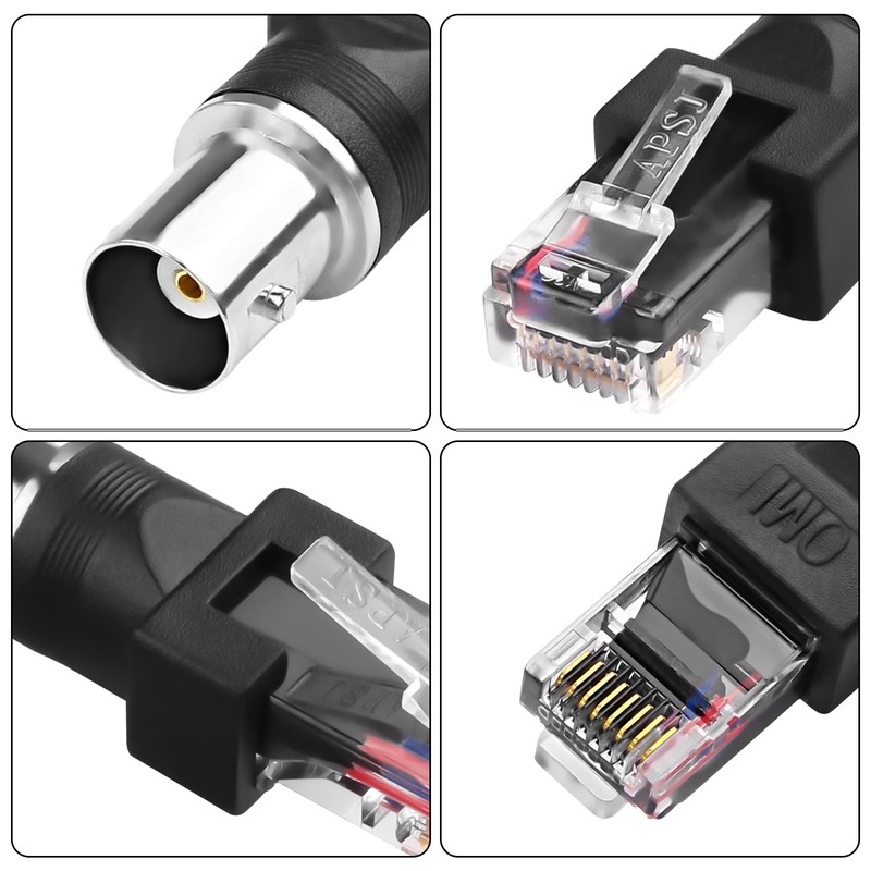 MEIRIYFA BNC to RJ45 Ethernet Adapter,BNC Female to RJ45 Male