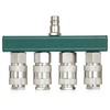 Compressed Air Distributor, 4-Way Quick Connection Couplings, 1/4 Inch NPT