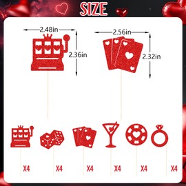 Little Man Las Vegas Bachelorette Cupcake Toppers, Las Vegas Bachelorette Decorations, Casino Lucky Love Decor, Casino Themed Bridal Shower Decor, 24Pcs