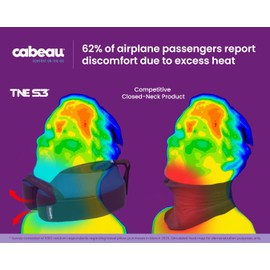 Evolution S3 Travel Neck Pillow by Cabeau - Memory Foam Neck Support, Adjustable Clasp, and Seat Strap Attachment - Comfort On-The-Go with Carrying Case For Airplane, Train, and Car (Steel Grey)